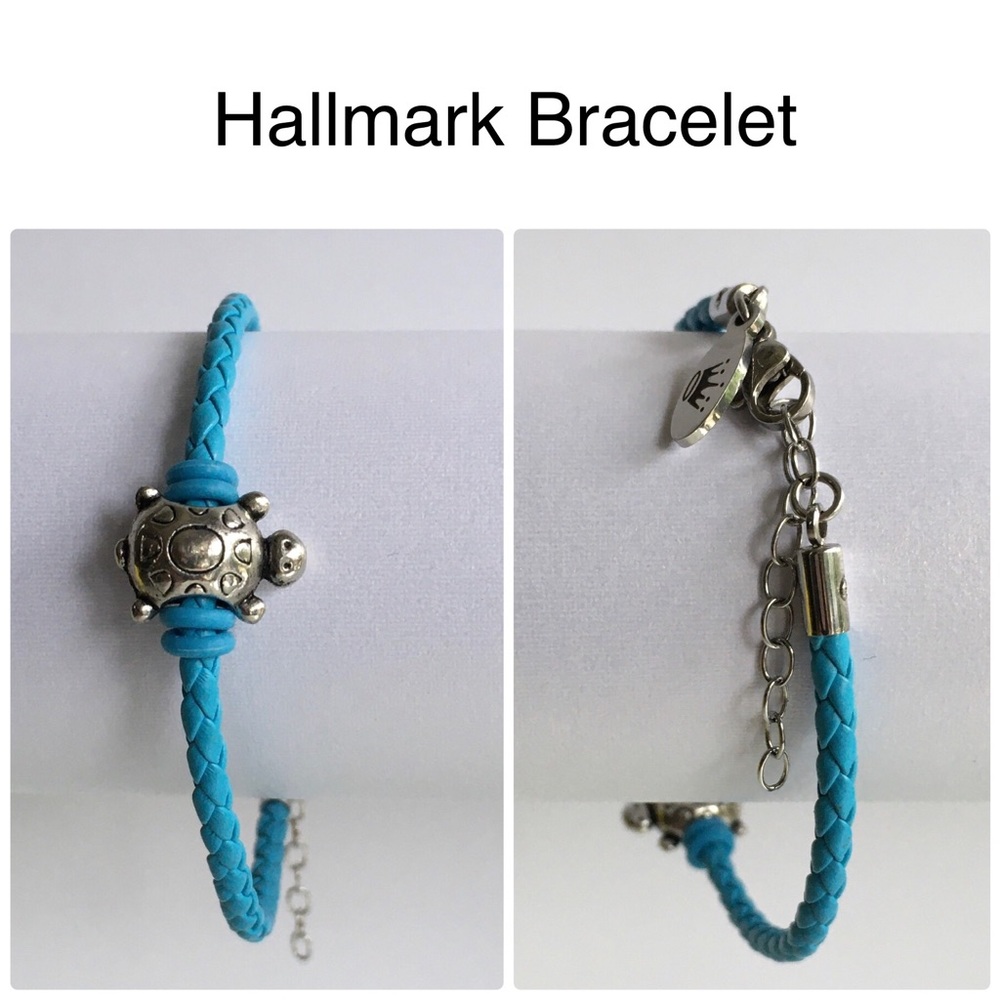 Hallmark Celebrate Life Turtle Charm Bead 7.25” Interchangeable Aqua Bracelet